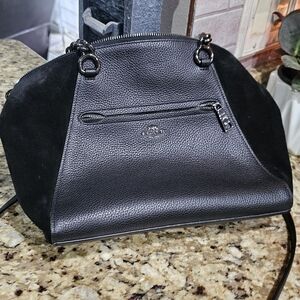 Coach Black Leather and Suede Prairie Satchel Shoulder Bag Soldout!!!